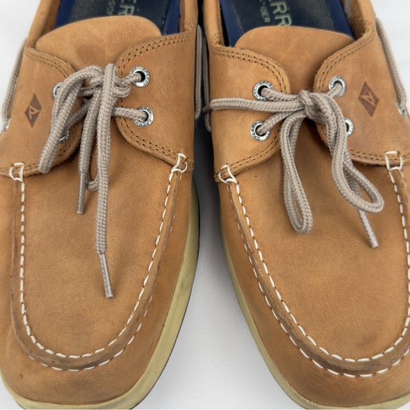 Sperry Top-Sider Wave Driver Boat Shoes Leather Moc Toe Tan Men’s Sz 13 STS21592 - Picture 5 of 13